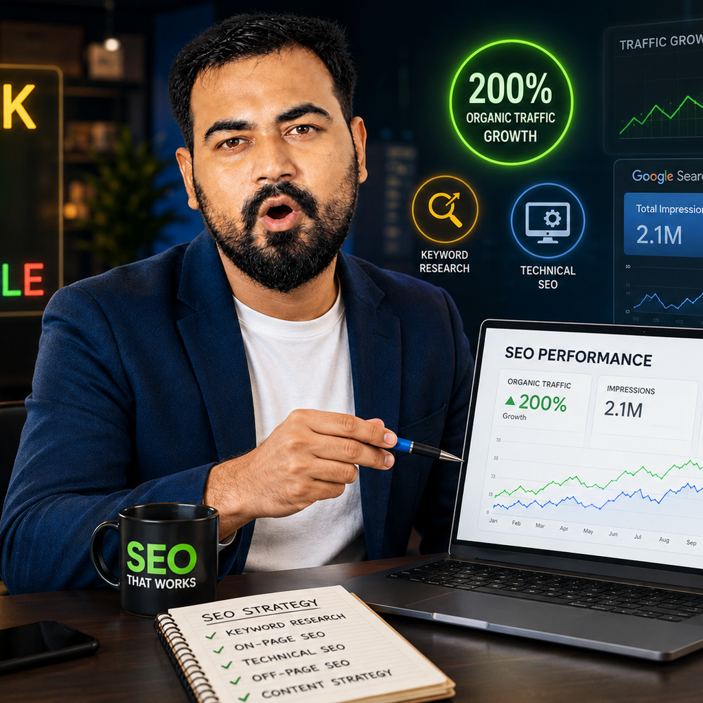 WALID KHAN SEO specialist showing Google ranking and organic traffic growth results